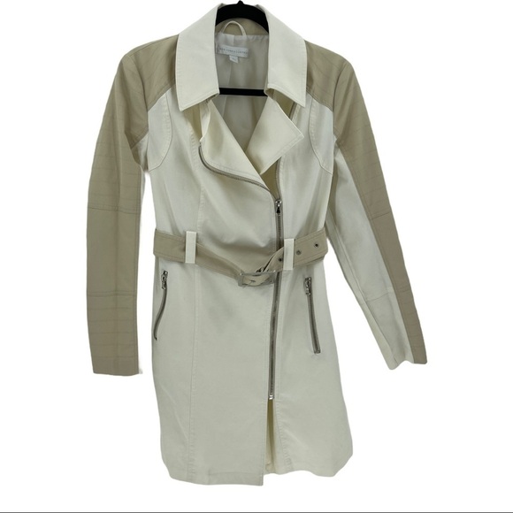 New York & Company Asymmetrical Zip Rain Coat Sz M - Picture 10 of 13